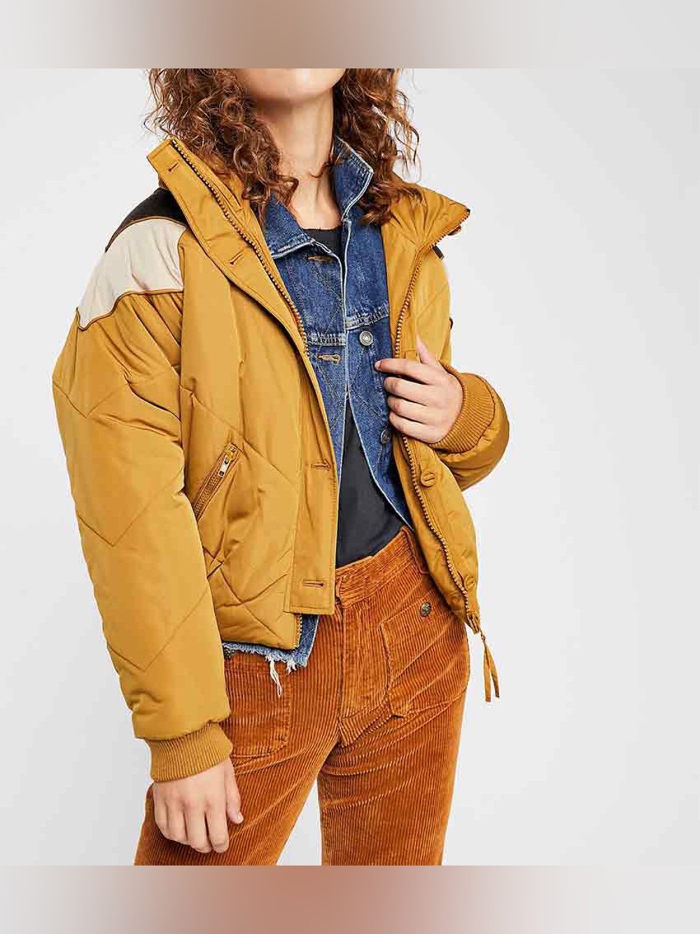Free People Heidi Ski Puffer Yellow